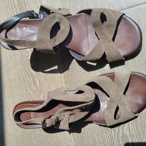 Audley London Designer Wedges Heels Shoes Brown Size 40 / US Size 9.5